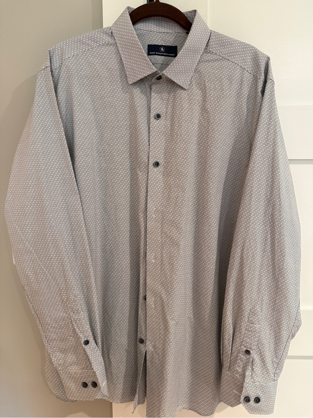Hart Schaffner Marx Light Gray Microdot Dress Shirt